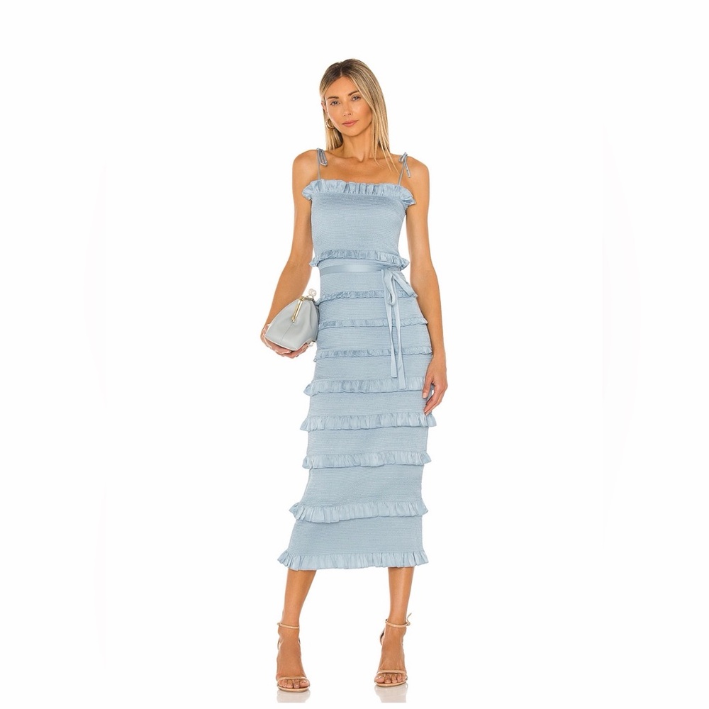 Lily Midi Dress in Cashmere Blue
